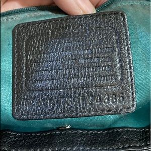 Coach Medium Black Leather Backpack with Black wristlet